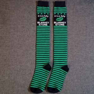 St. Patrick's Day "Kiss my Blarney Stone" knee high socks
